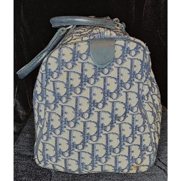 Christian Dior Vintage  Trotter Boston bag in navy blue canvas with leather trim - Picture 4 of 16